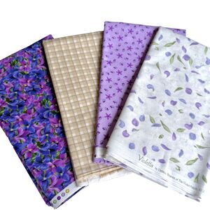 RJR Violetta Violet Patch 4pc Fabric Quilt Bundle Debbie Beaves Violets Fabric